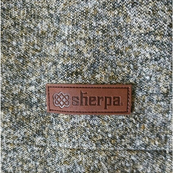 Sherpa Adventure Lhamu Jacket Gray Fleece Knit Zip Front Knee Length Sz M - Picture 7 of 15